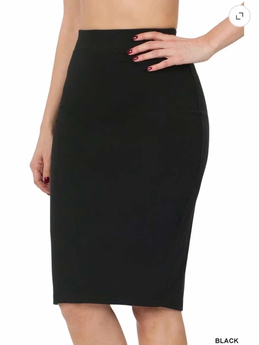 Zenana Outfitters Black High-Waist Pencil Skirt